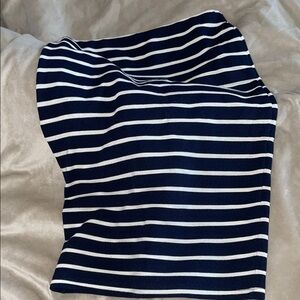 Blue and White Mini Pencil Skirt for Casual Wear